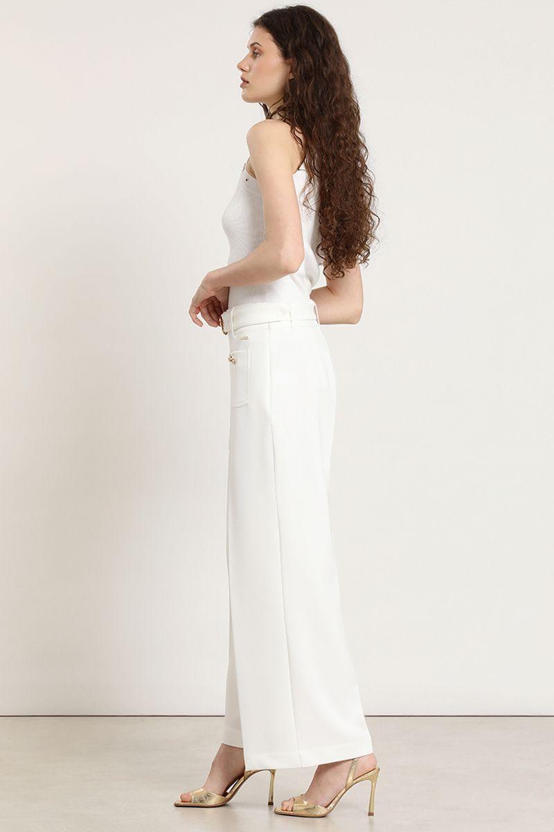 Pantalon ancho, cinturon, crudo Liola-2