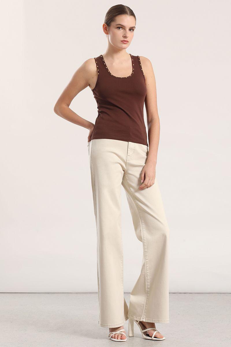 Top tachas mujer Liola chocolate-3