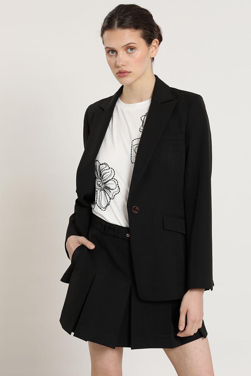 Blazer entallado basico, negro Liola-3