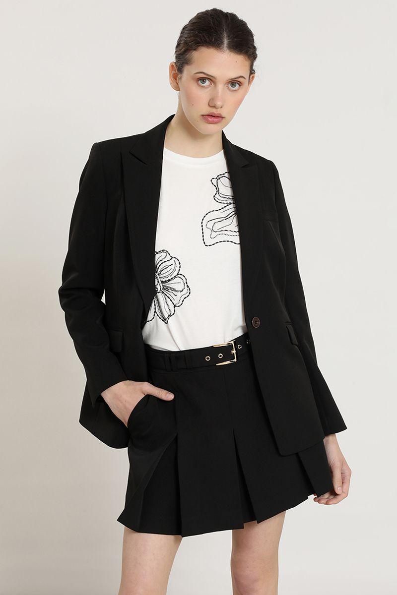 Blazer entallado basico, negro Liola-4