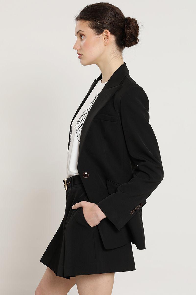Blazer entallado basico, negro Liola-5
