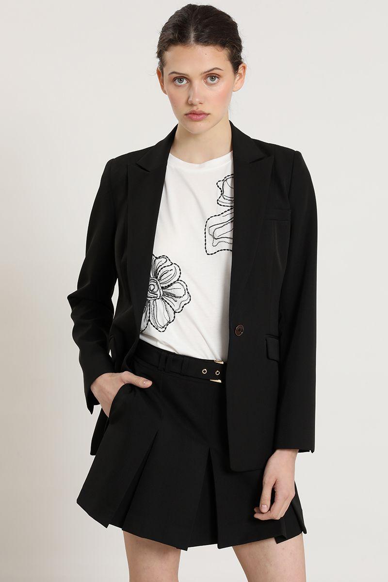Blazer entallado basico, negro Liola-6