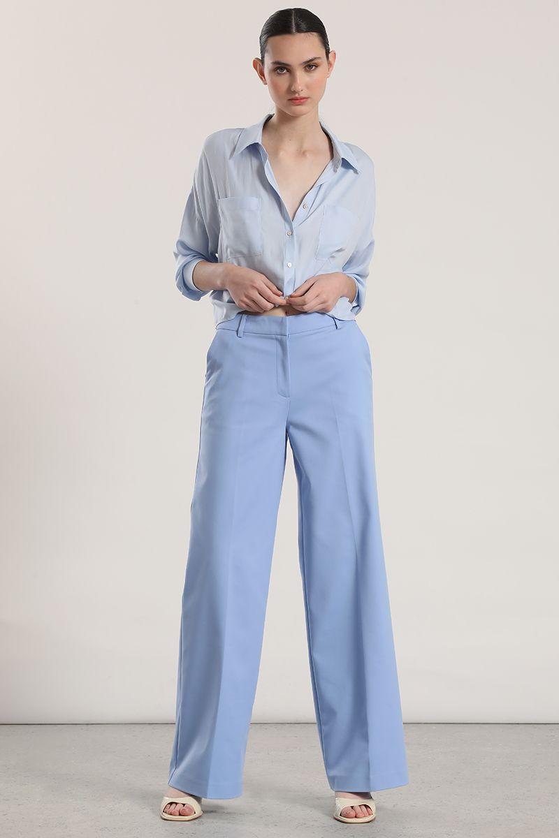 Pantalón recto liola mujer celeste-0