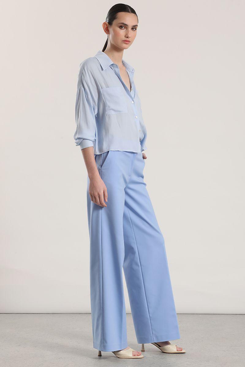 Pantalón recto liola mujer celeste-1