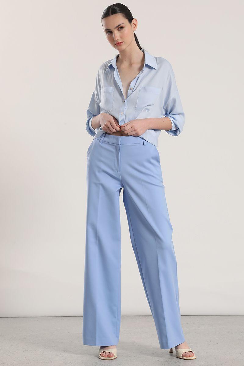 Pantalón recto liola mujer celeste-3