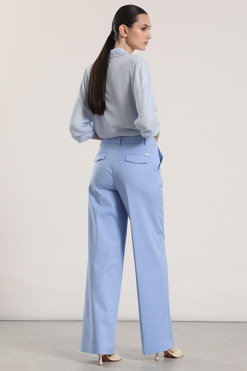 Pantalón recto liola mujer celeste-4