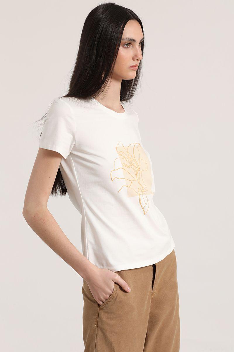 Polera estampado flor liola mujer crudo-3