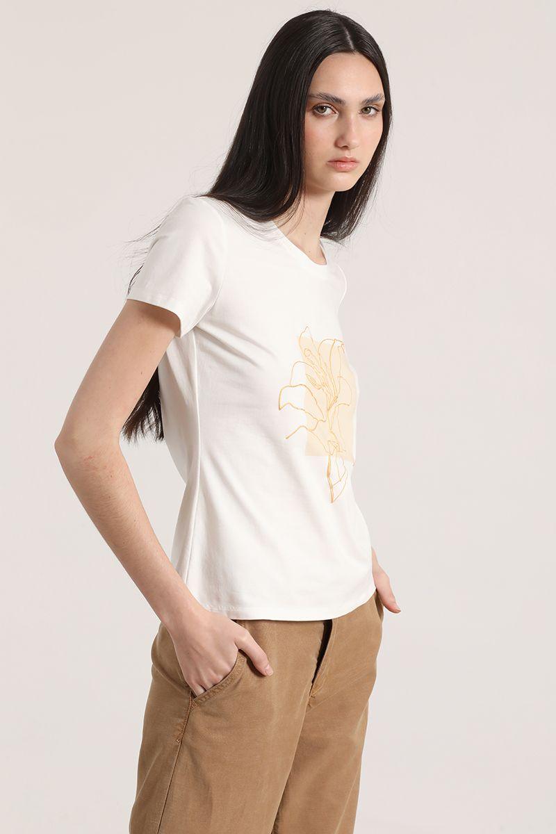 Polera estampado flor liola mujer crudo-4