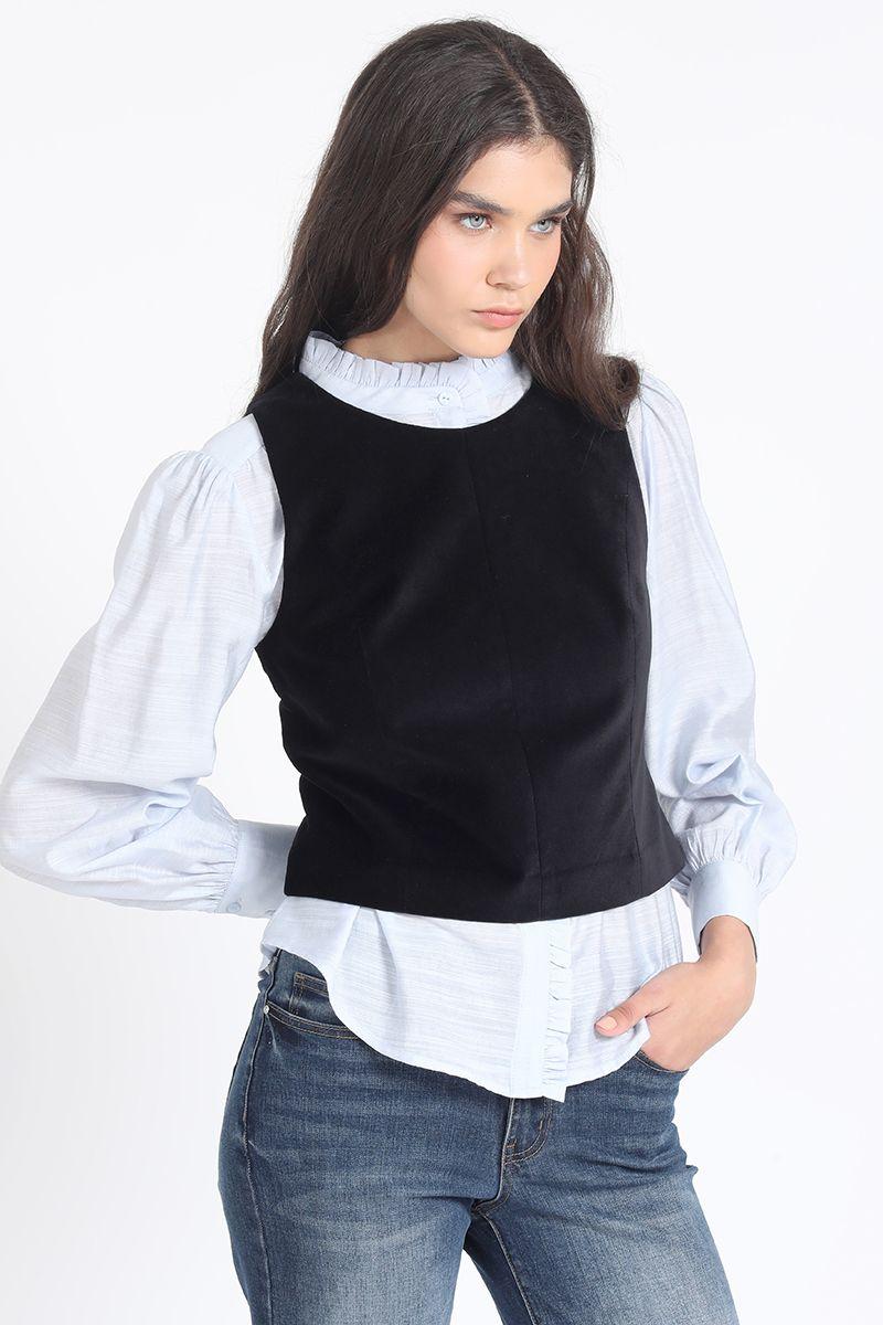 Top Terciopelo, Negro Liola-0