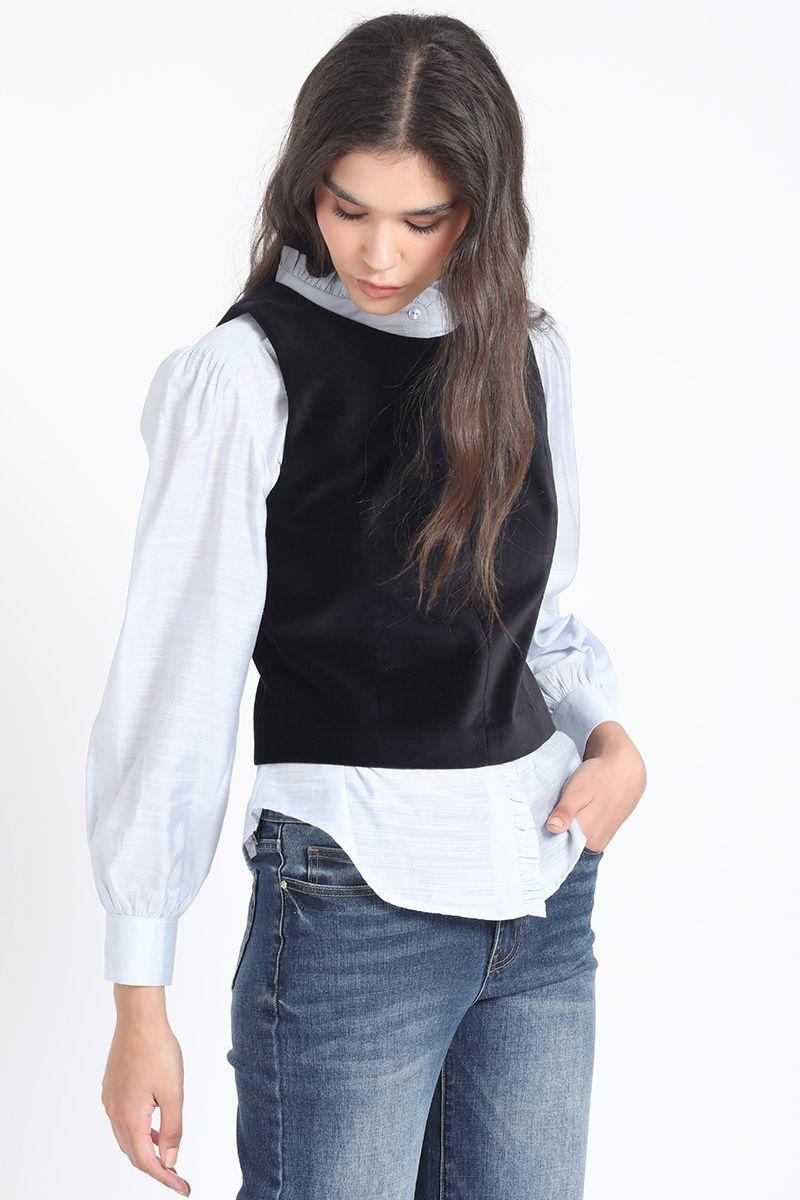 Top Terciopelo, Negro Liola-3