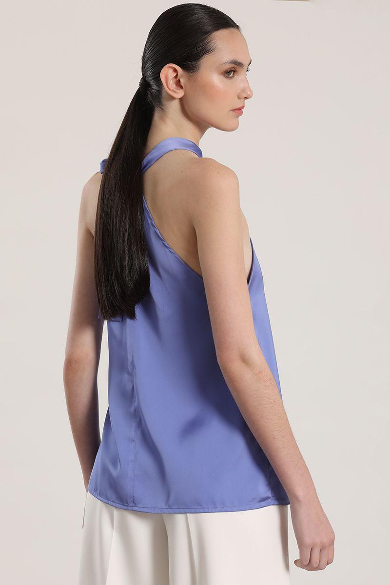 Top satinado cruzado Liola mujer lila-4