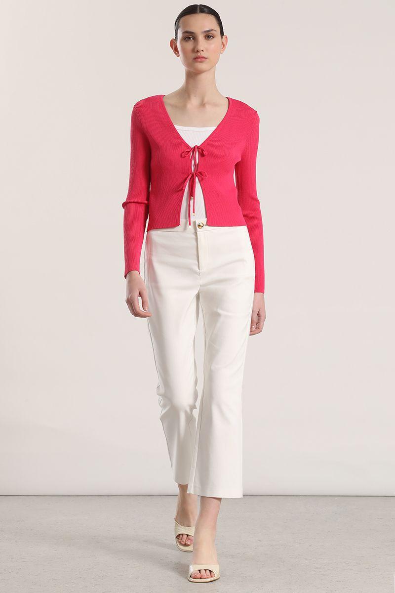 Cardigan con amarras Liola mujer fucsia-2