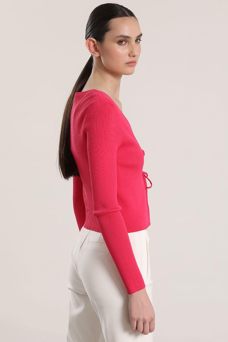 Cardigan con amarras Liola mujer fucsia-6