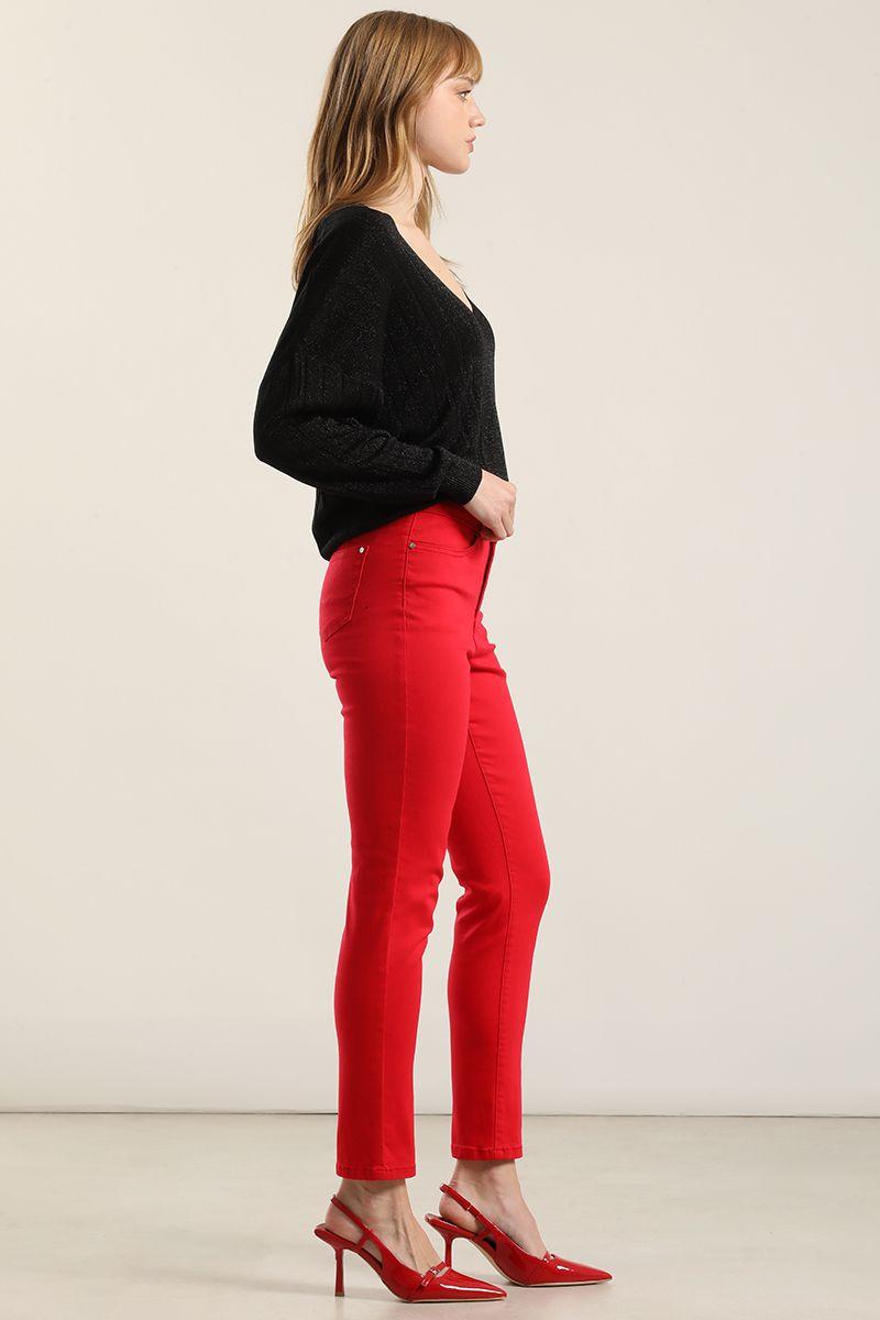 Jeans color skinny, rojo Liola-1