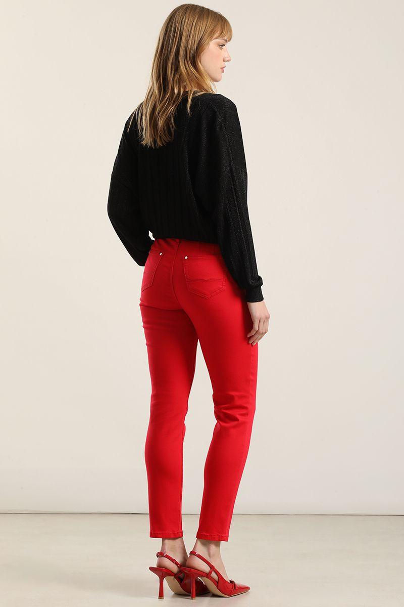 Jeans color skinny, rojo Liola-4