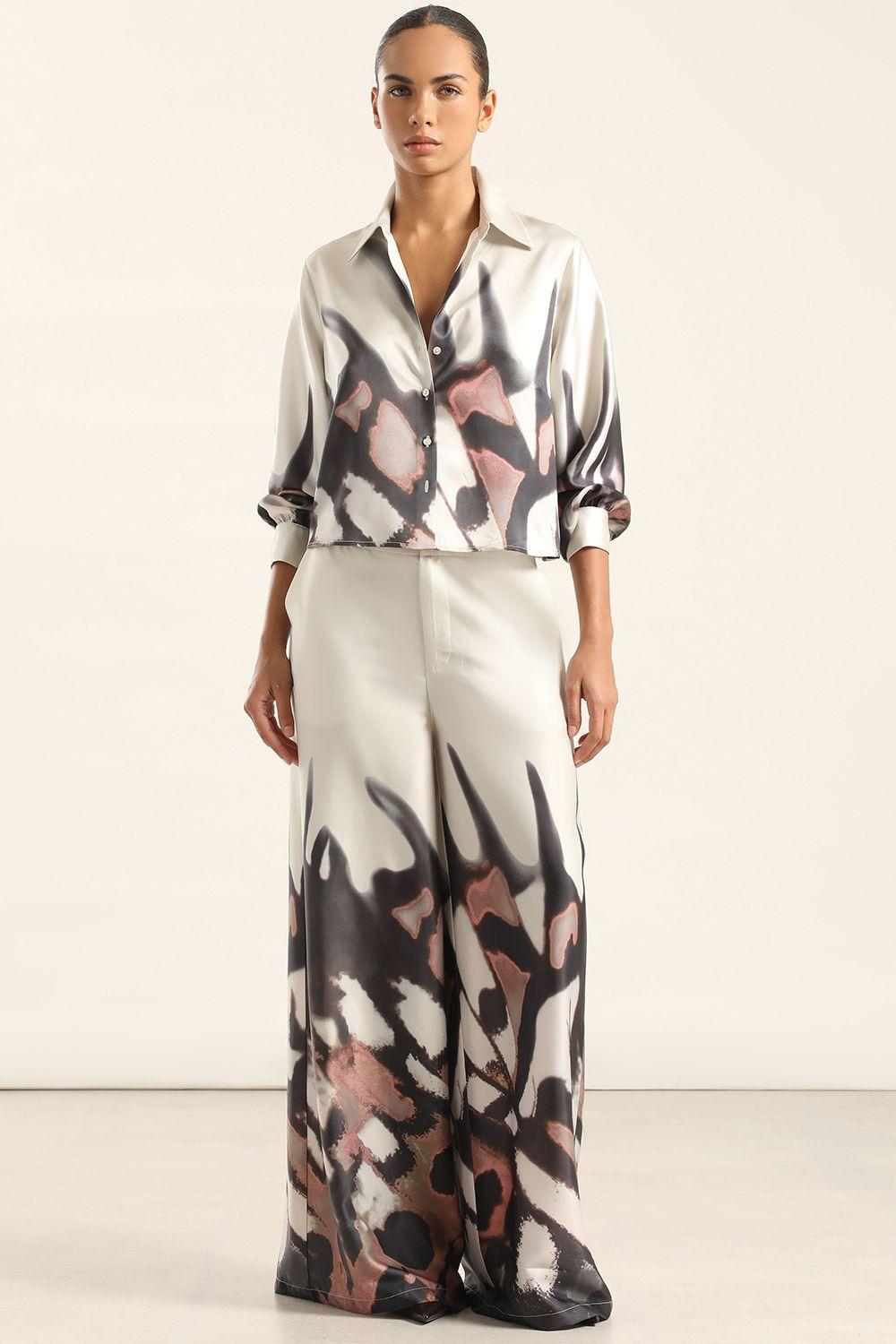 Blusa Satin Estampado, Beige Liola-6