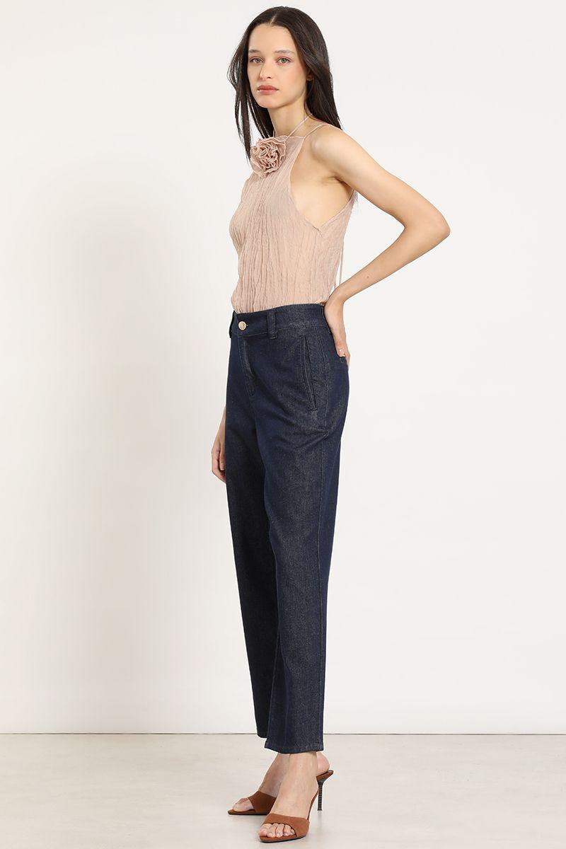 Jeans sastre, tiro alto, indigo Liola-2