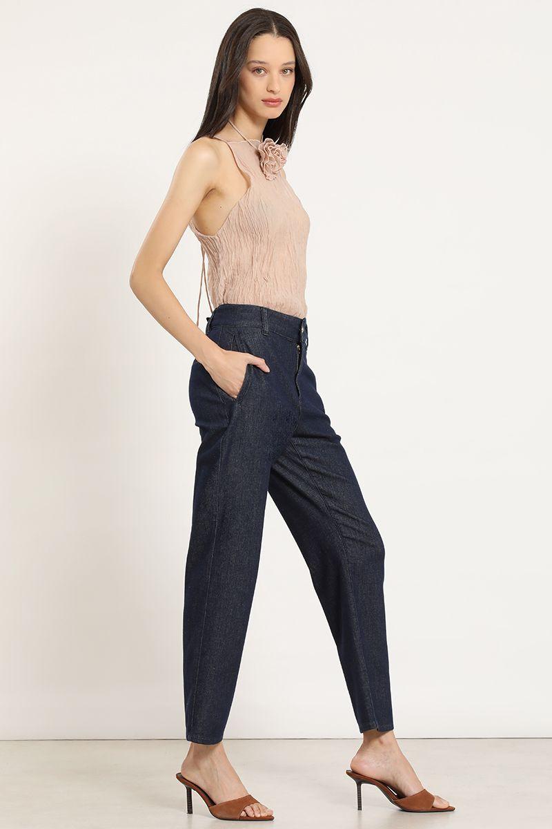 Jeans sastre, tiro alto, indigo Liola-4