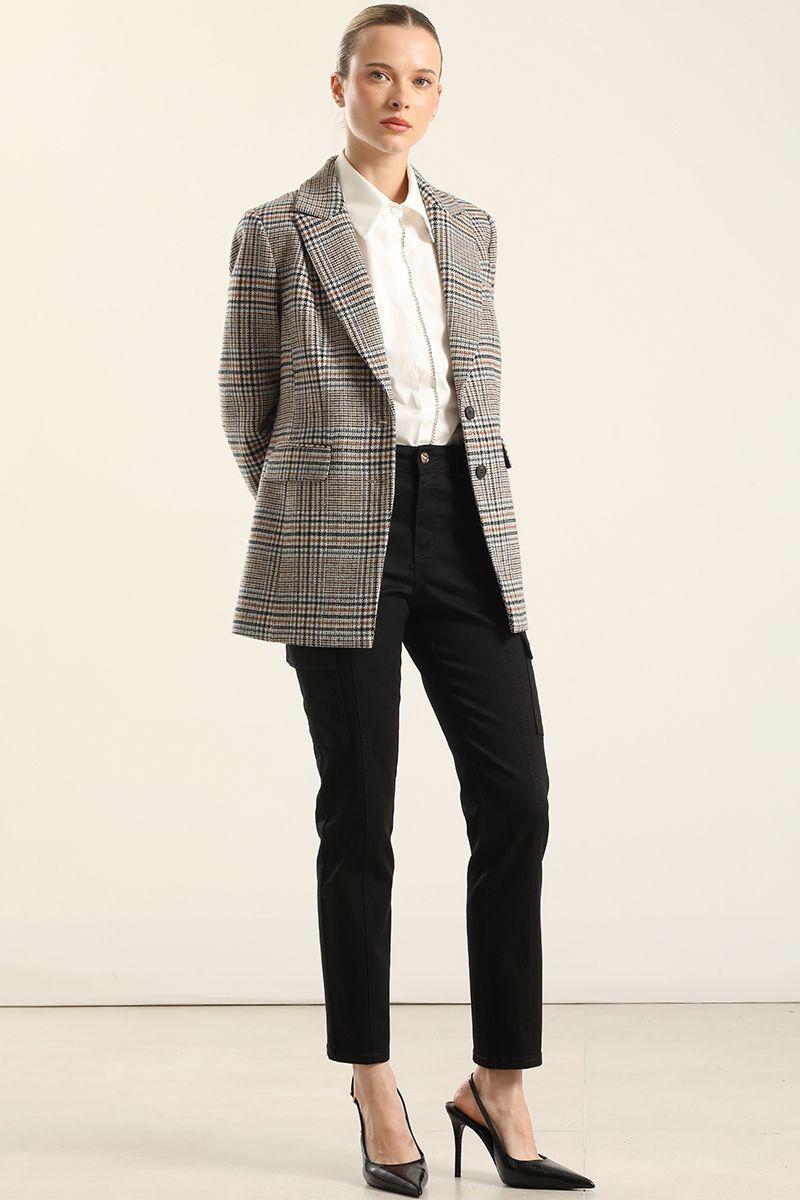 Jeans Color Skinny Cargo, Negro Liola-0