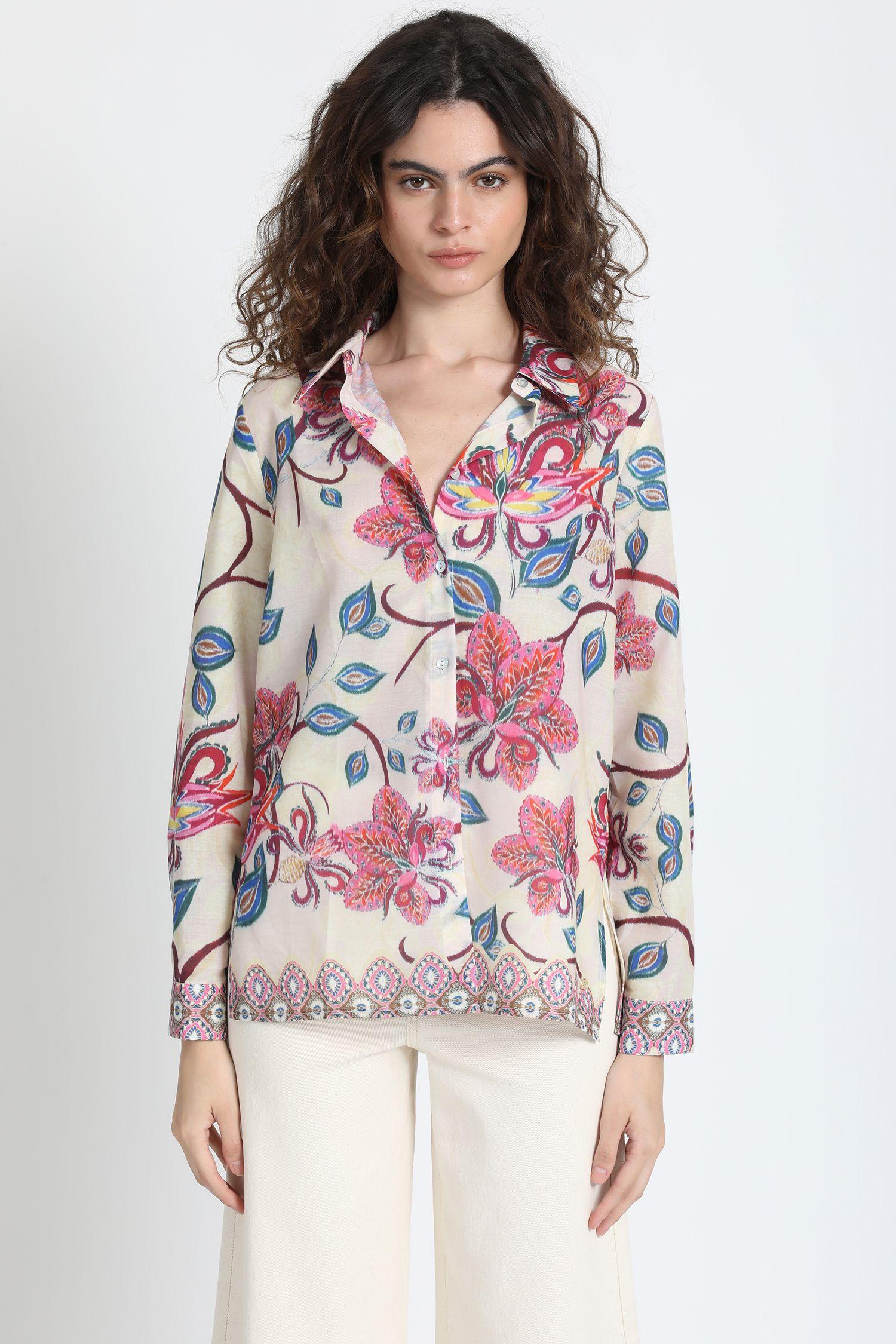 Camisa Estampada Rosa Liola-0
