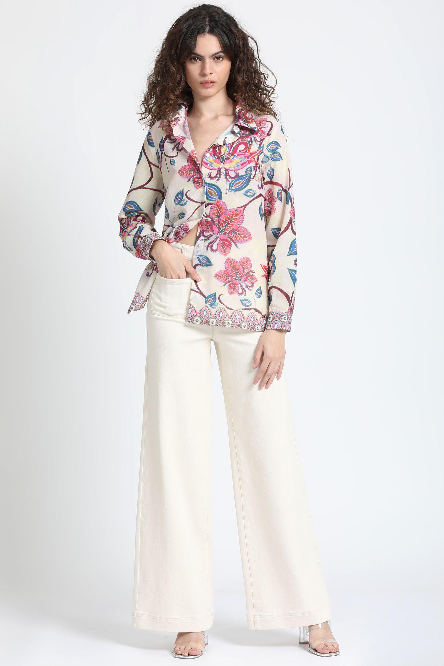 Camisa Estampada Rosa Liola-1