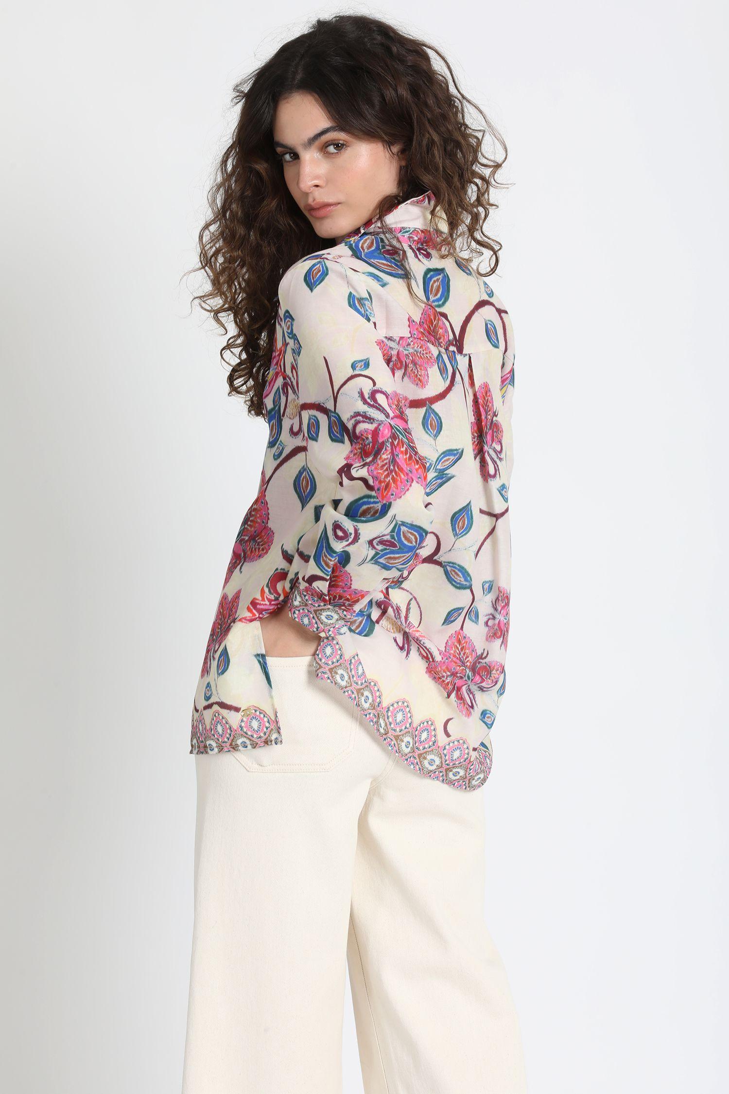 Camisa Estampada Rosa Liola-3
