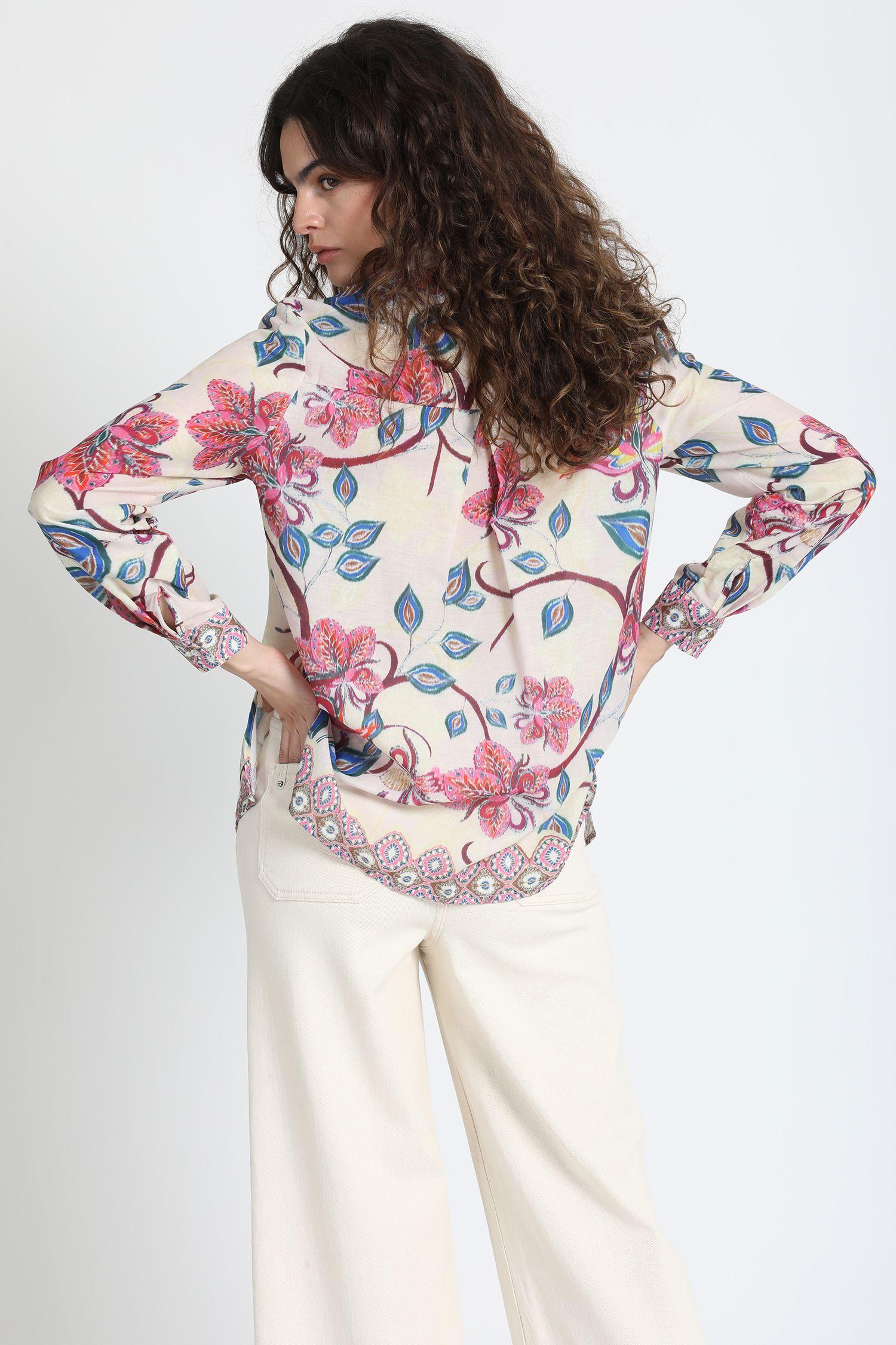 Camisa Estampada Rosa Liola-4