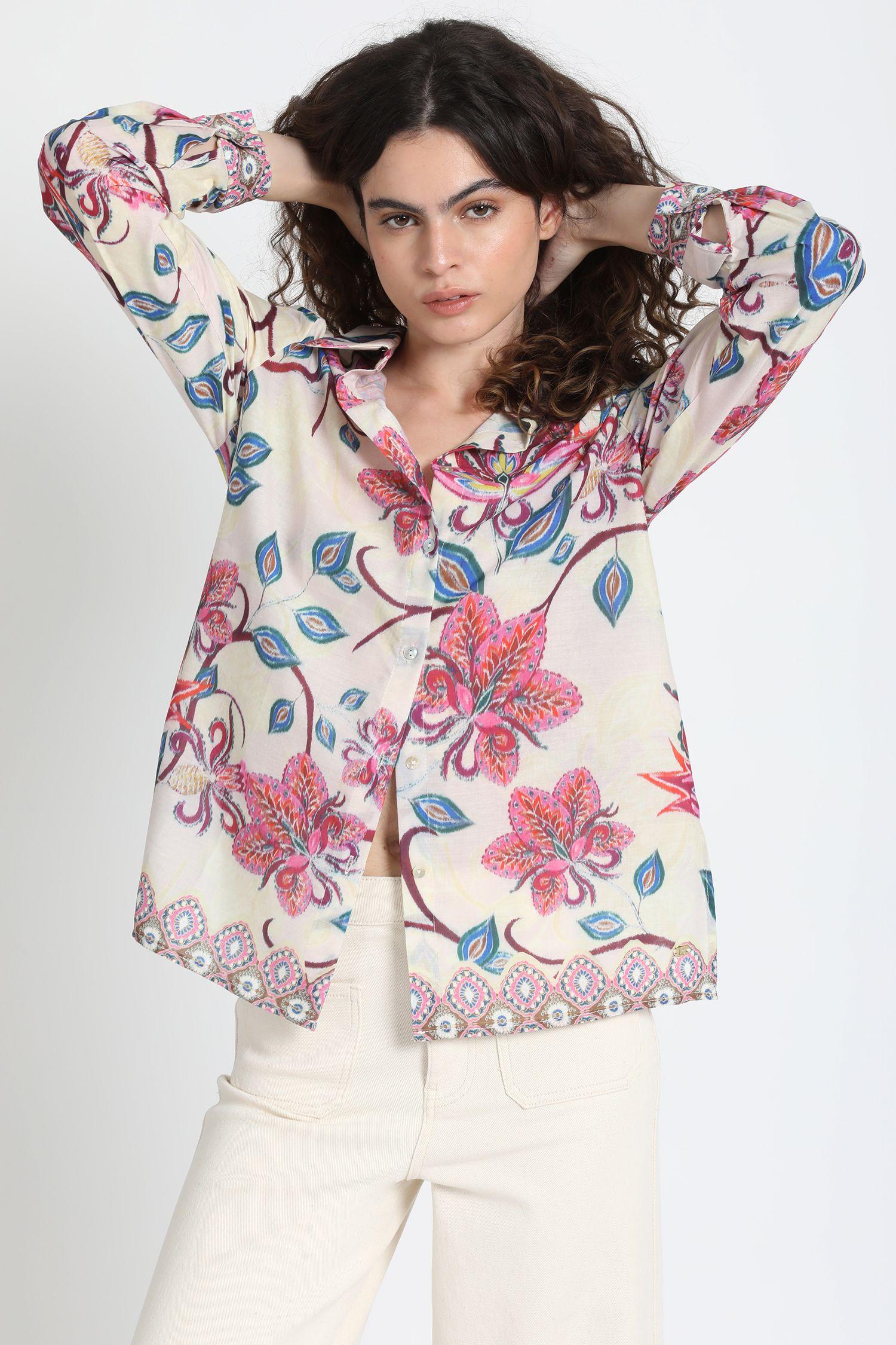 Camisa Estampada Rosa Liola-5