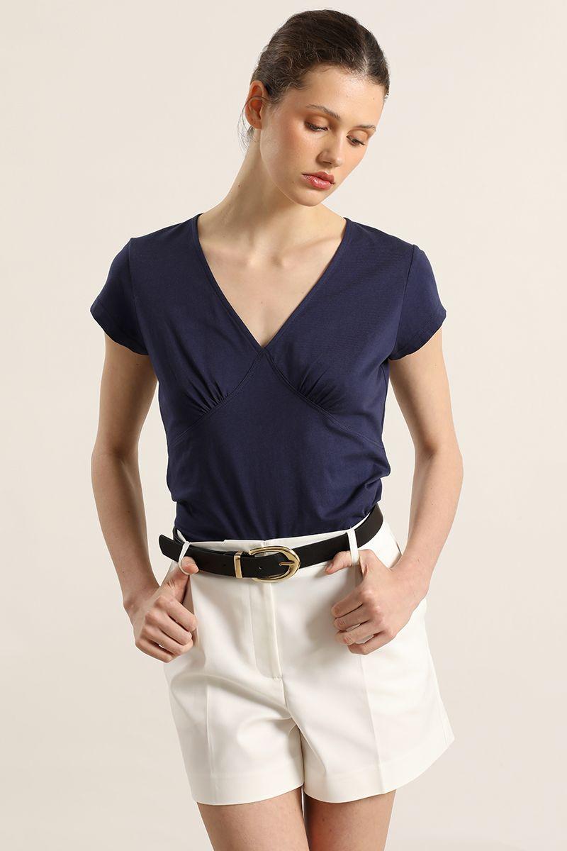 Polera algodon, bordado ancla, azul Liola-3