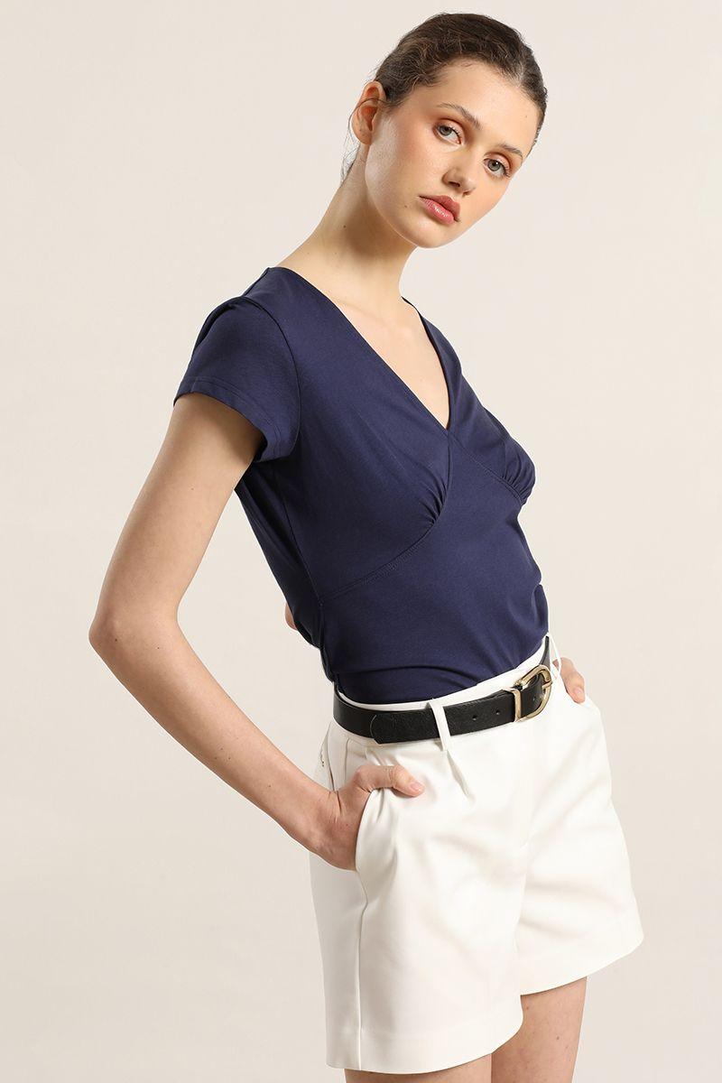 Polera algodon, bordado ancla, azul Liola-4
