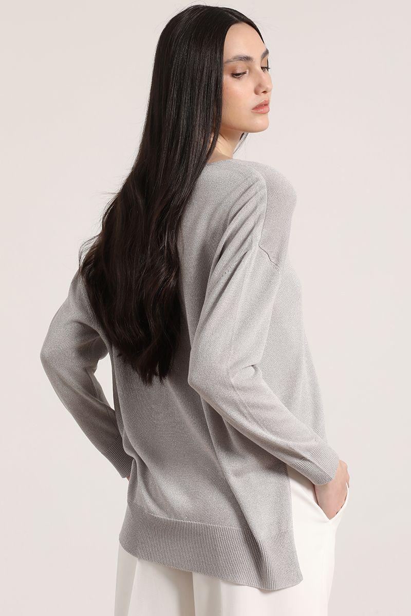 Tejido aberturas liola mujer gris-5