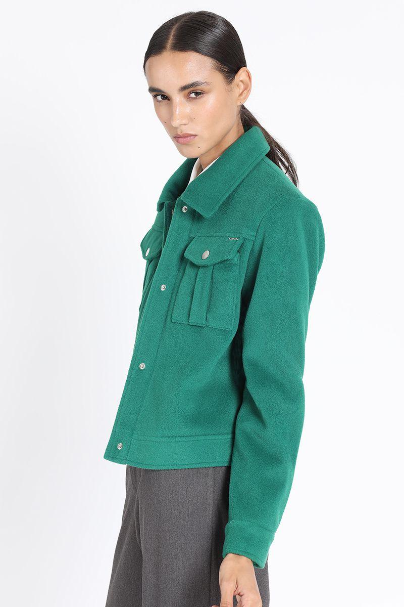 Chaqueta Corta Muflon Melange, Verde Liola-3