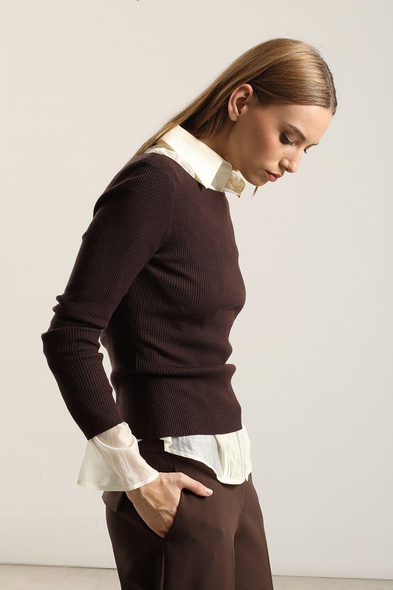 Jersey Punto Basico, Chococlate Liola-4