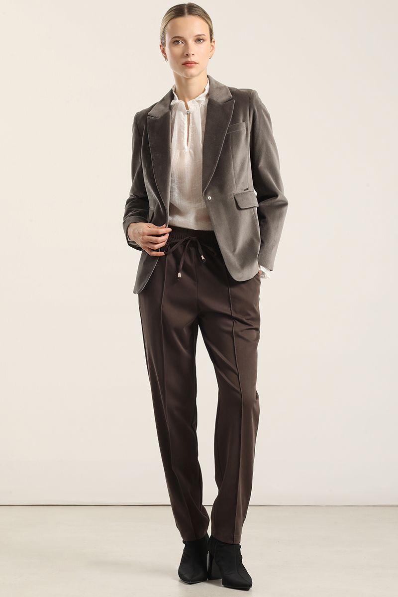 Blazer basico entallado, terciopelo gris Liola-5