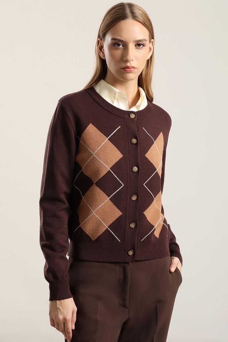 Cardigan Punto, Rombo Lurex, Cafe Liola-0