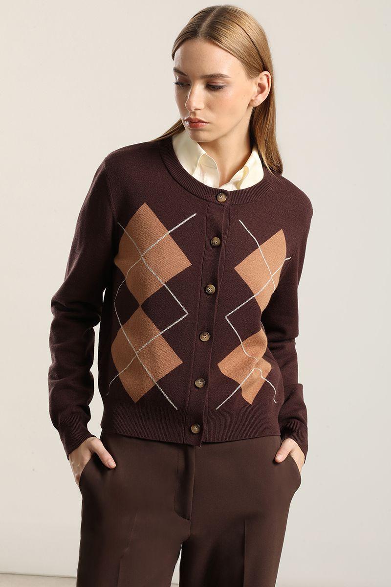 Cardigan Punto, Rombo Lurex, Cafe Liola-3