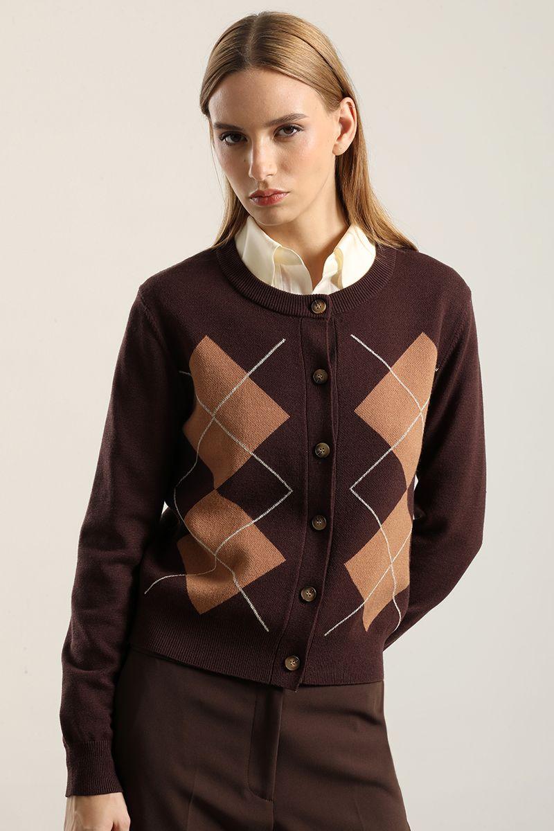 Cardigan Punto, Rombo Lurex, Cafe Liola-5