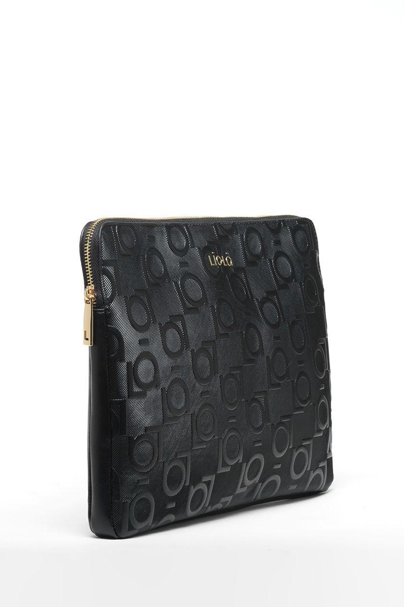 Bolso Computador Efecto Cuero Logo Liola, Negro Liola-3