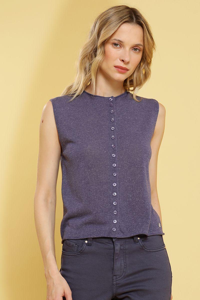 Cardigan punto, azul Liola-4