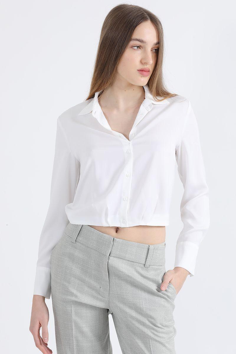 Blusa Cropped Satin, Crudo Liola-0