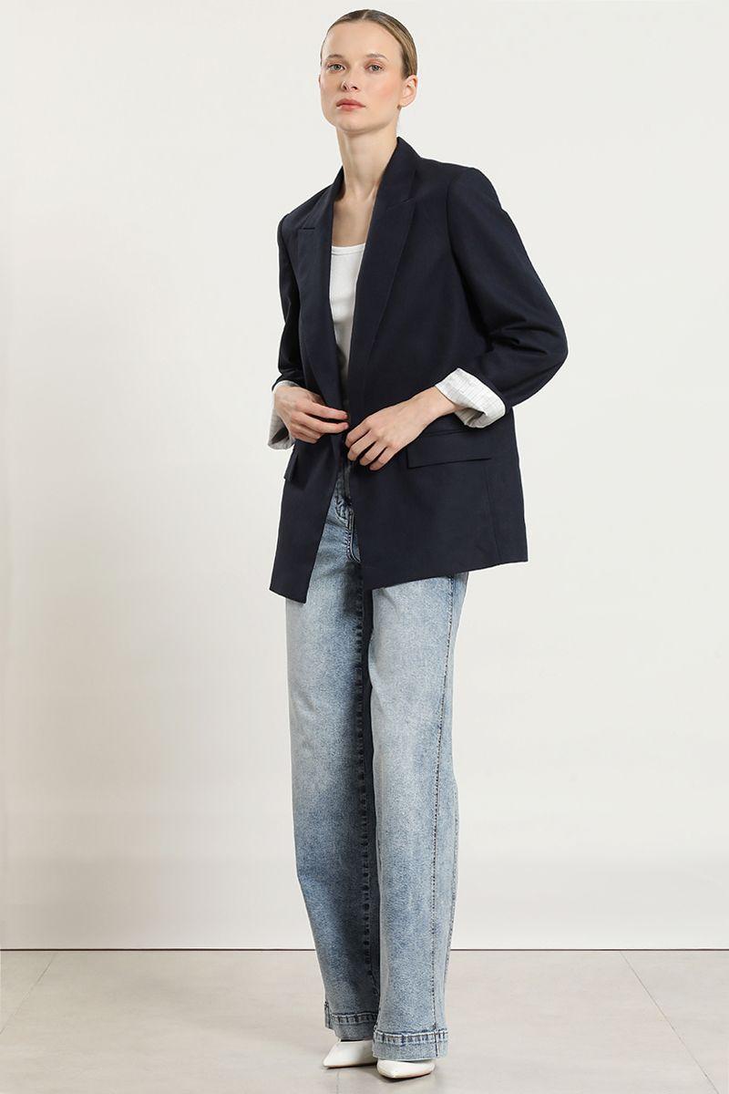 Jeans palazzo, tiro alto, celeste Liola-1