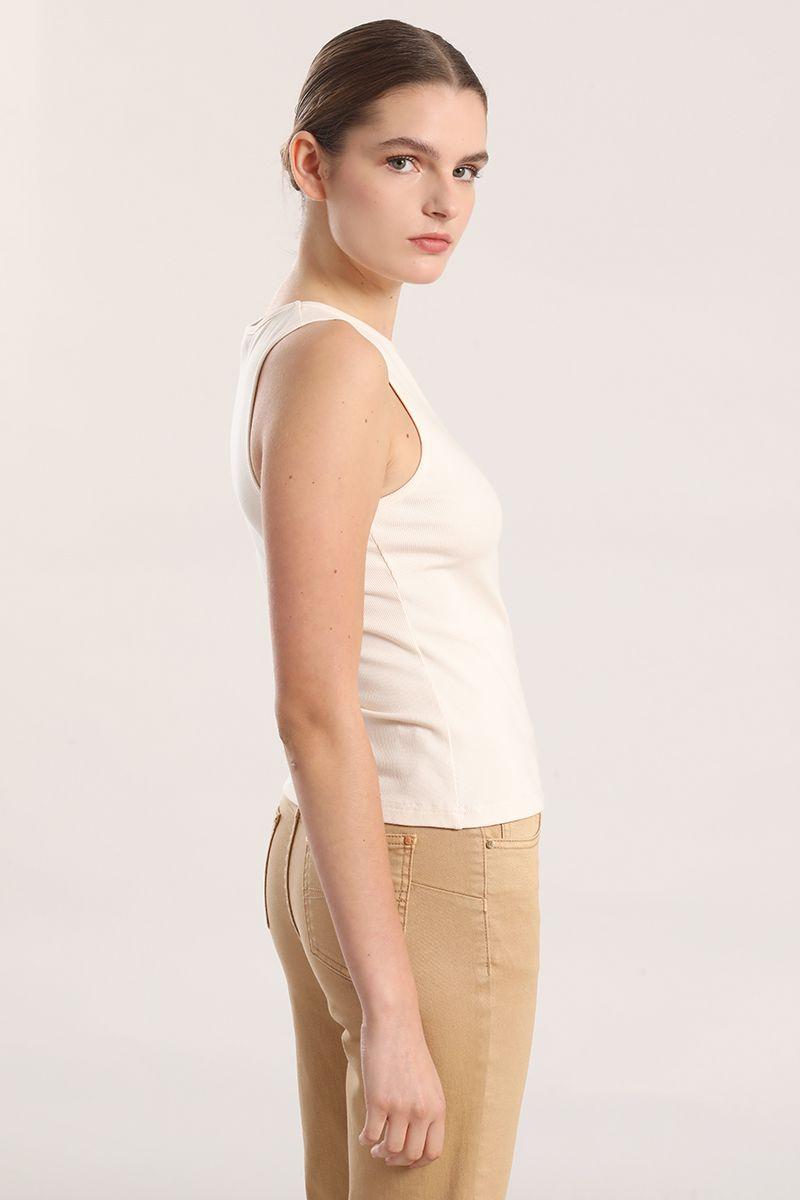 Top ribb lurex mujer Liola crudo-2
