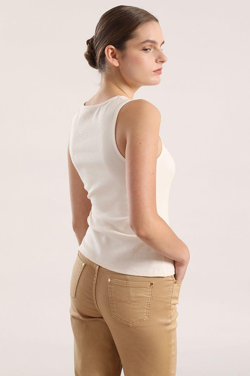 Top ribb lurex mujer Liola crudo-3