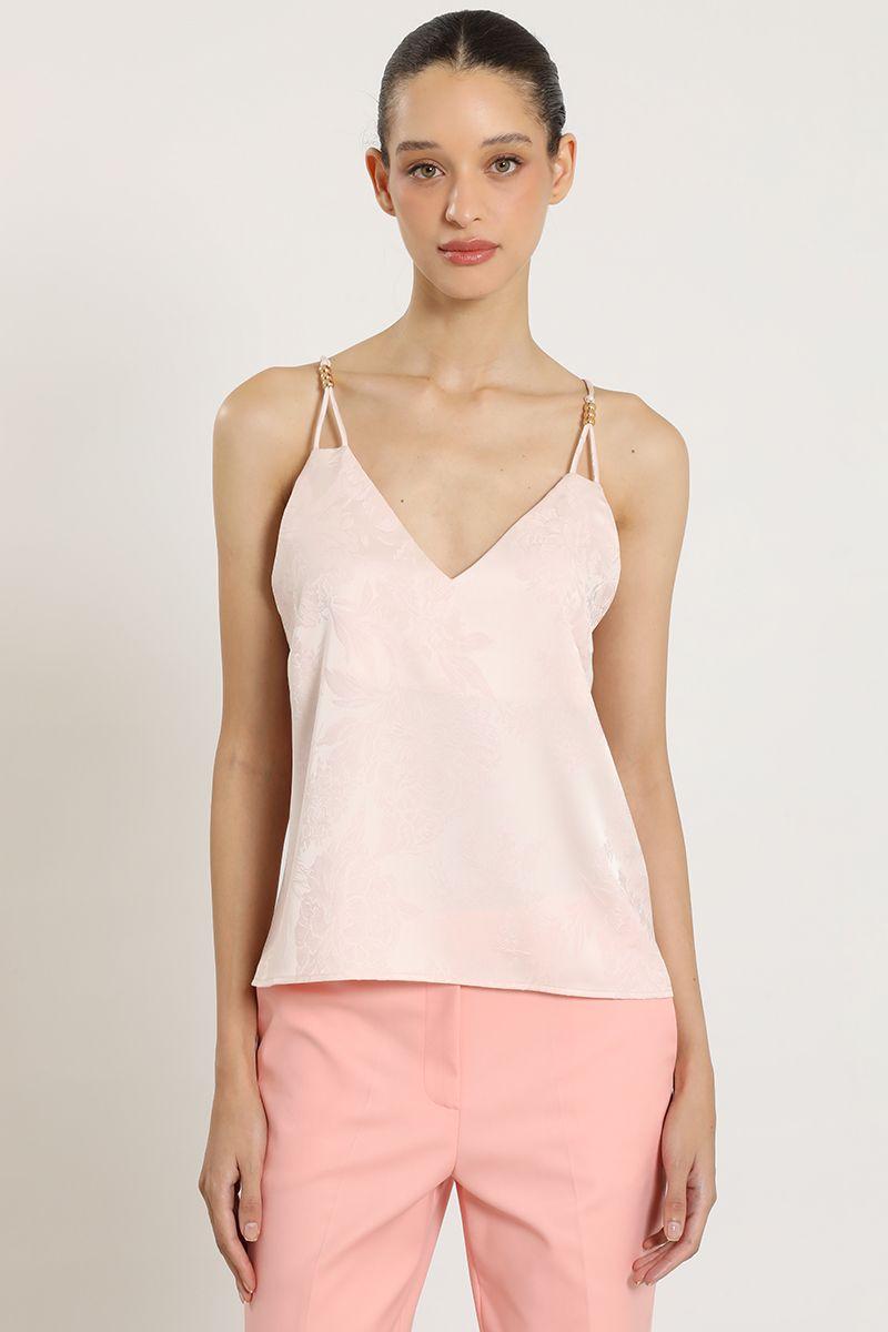 Top satin jacquard, pabilo, rosa Liola-2