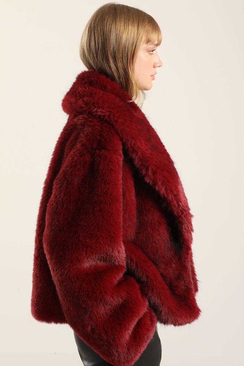 Chaqueta Efecto Piel Matizada, Rojo Liola-1