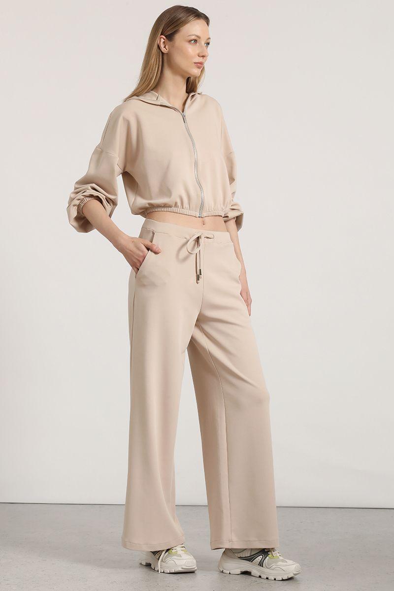 Pantalón recto beige liola mujer-4