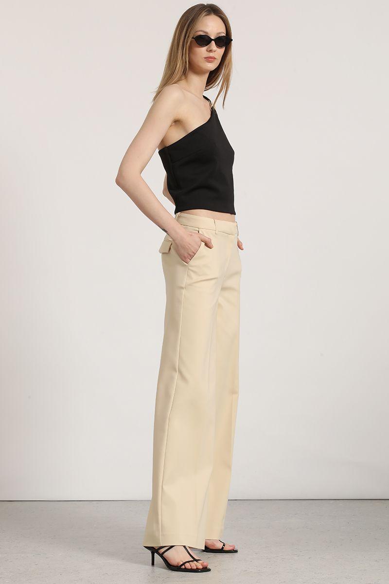 Pantalón recto liola mujer beige-5