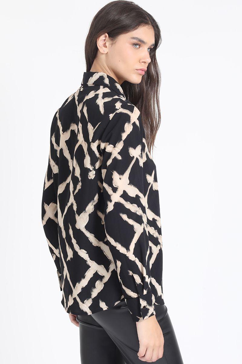 Blusa Estampada Tie Dye, Negro Liola-3