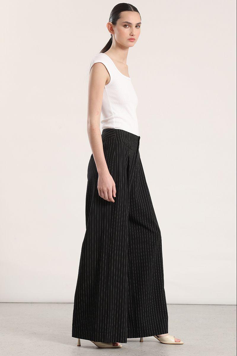 Pantalón ancho mujer Liola negro-1
