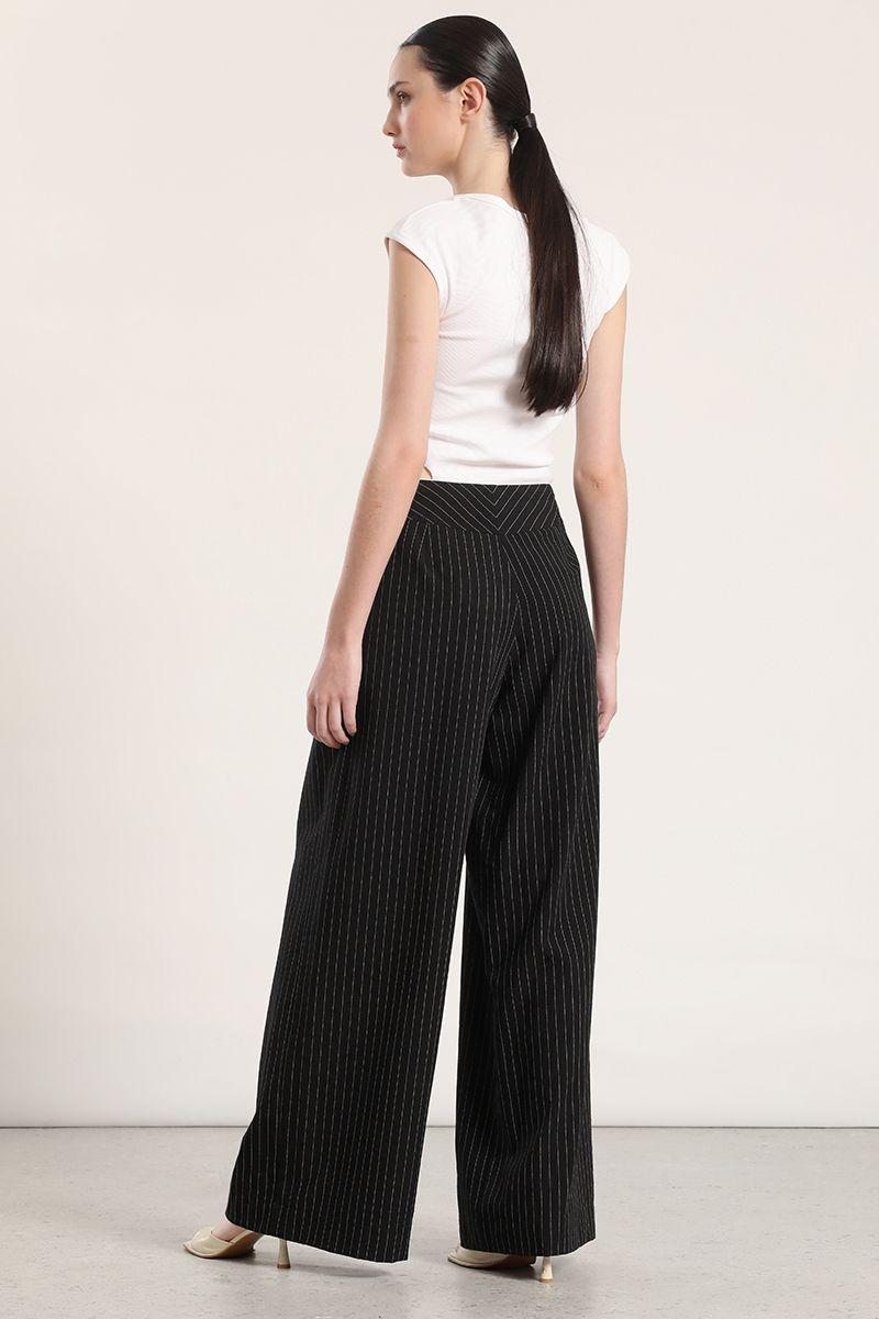 Pantalón ancho mujer Liola negro-5
